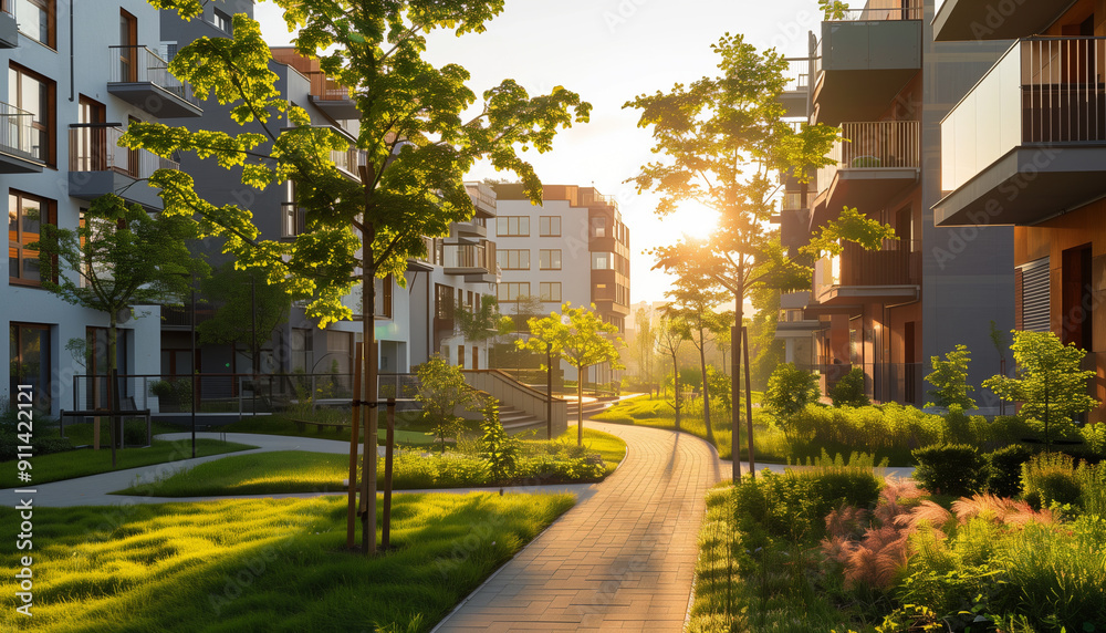 Petits immeubles urbains dans un cadre vert et naturel éco-responsable Petits immeubles urbains dans un cadre vert et naturel éco-responsable
