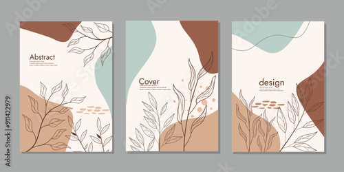 Cover page book collection. Templates with abstract autumn leaves. Universal cover Designs for Annual Report, Flyers, Presentations, Leaflet, Brochures,  book, Magazine.