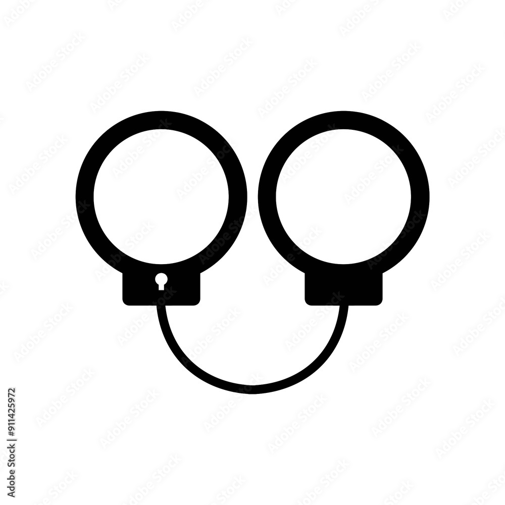 Handcuffs icon with simple and modern design Handcuffs icon with simple and modern design