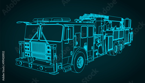Big fire truck illustration