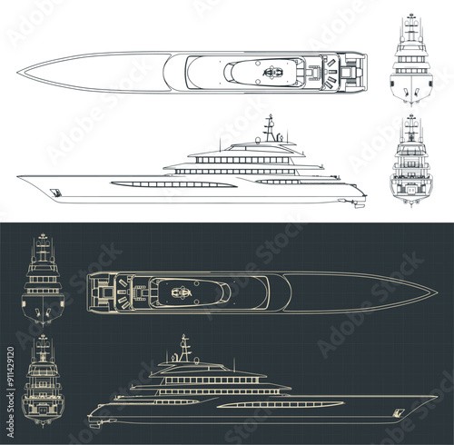 Superyacht technical drawings