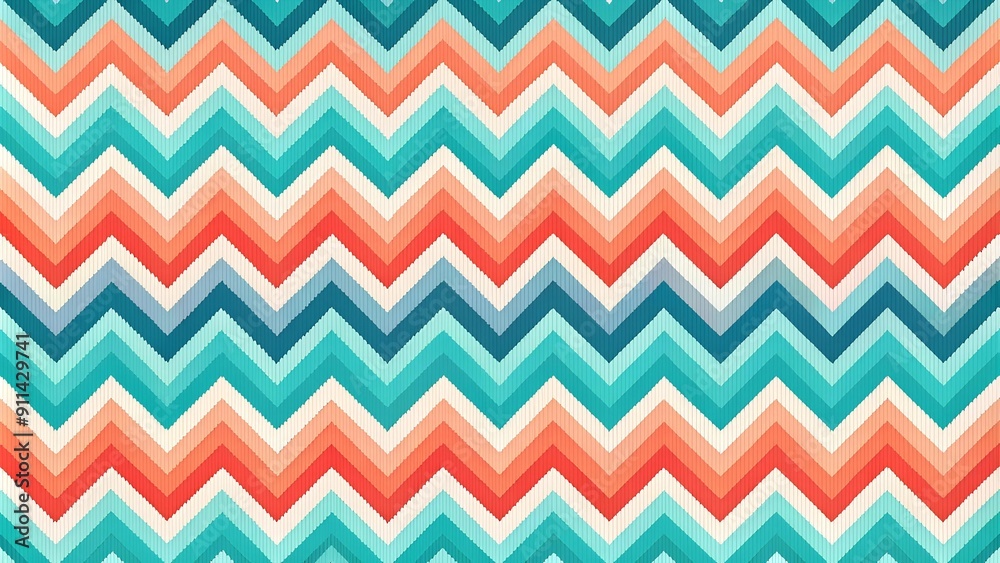 Vibrant Coastal Chevron: A Seamless Pattern of Ocean Hues Generative AI Vibrant Coastal Chevron: A Seamless Pattern of Ocean Hues Generative AI