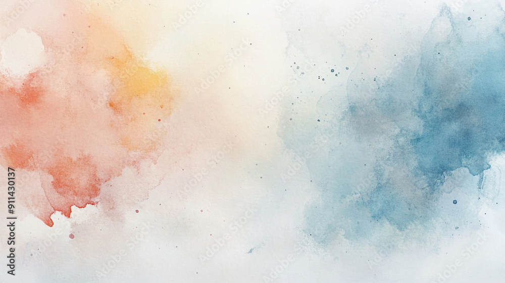 Fototapeta premium Soft watercolor texture with subtle color variations Water color on white background