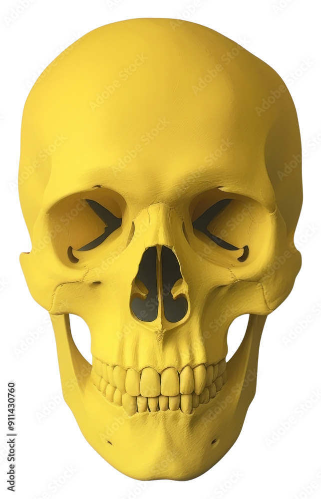 Obraz premium PNG Yellow skull representation anthropology disguise.