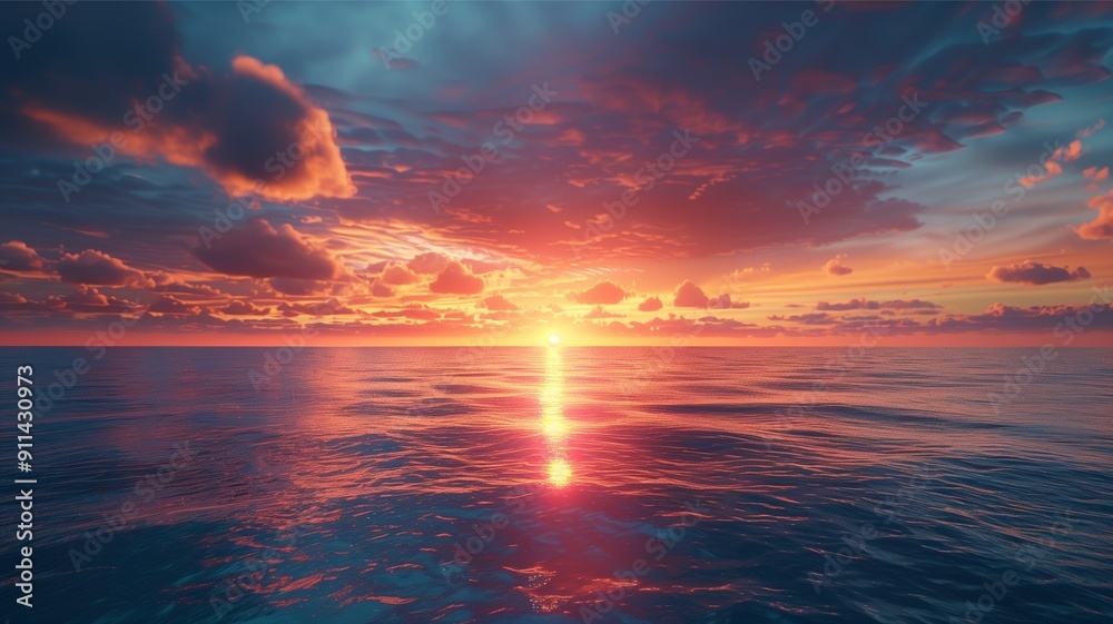 The bright dusk horizon and the beautiful sea - 1 The bright dusk horizon and the beautiful sea - 1