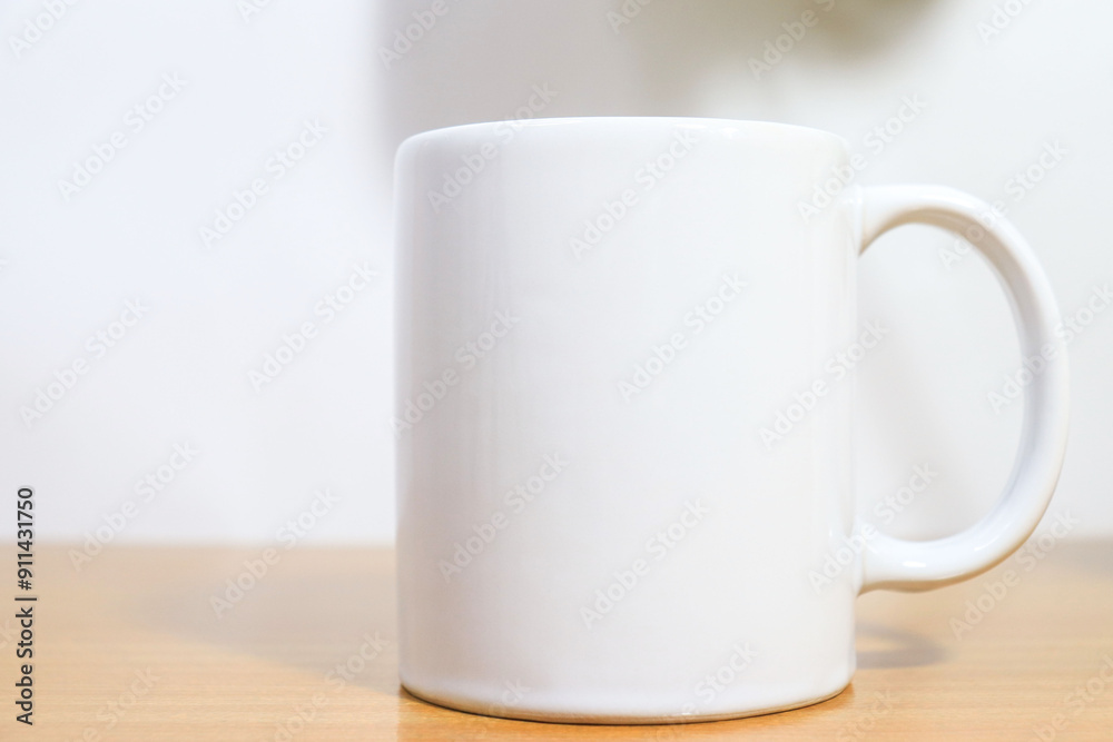 Isolated white cup mug mockup on white background