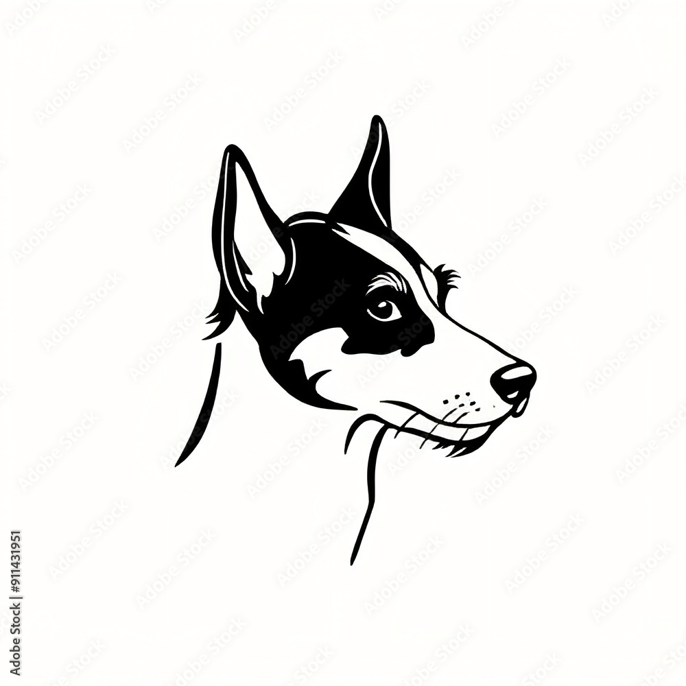 Naklejka premium simple dog logo
