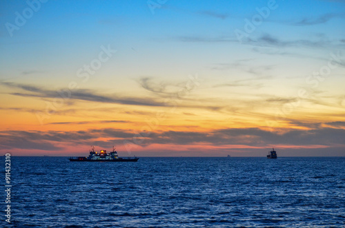 sunset over the marmara sea