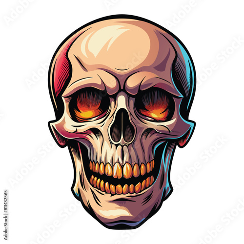 Realistic human skull Illustration isolated on solid background. Realistic Human skull vector.