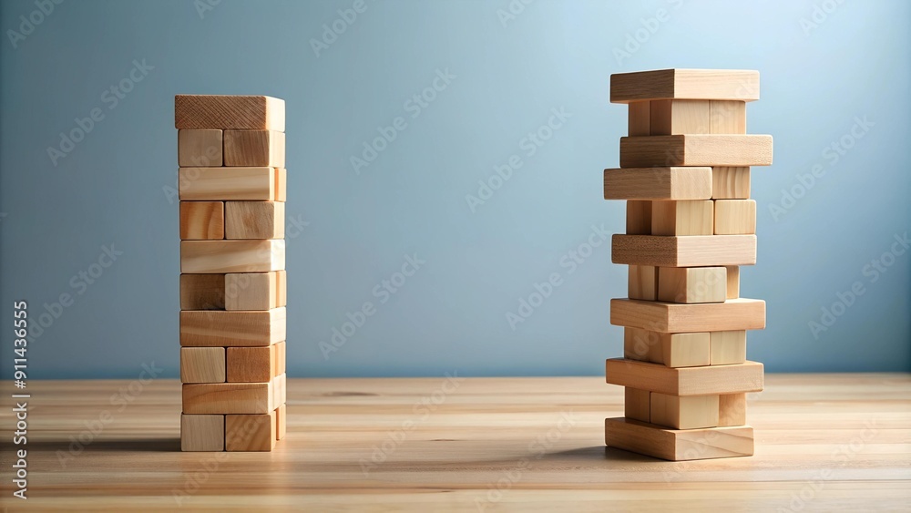 Precarious Balance: A Tower of Wooden Blocks with One Missing AI Generated Precarious Balance: A Tower of Wooden Blocks with One Missing AI Generated