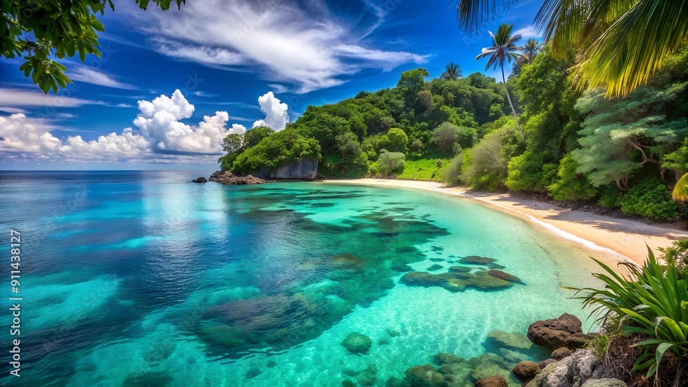 A Symphony of Turquoise and Coral: Where the Ocean Meets the Sky Generative AI A Symphony of Turquoise and Coral: Where the Ocean Meets the Sky Generative AI