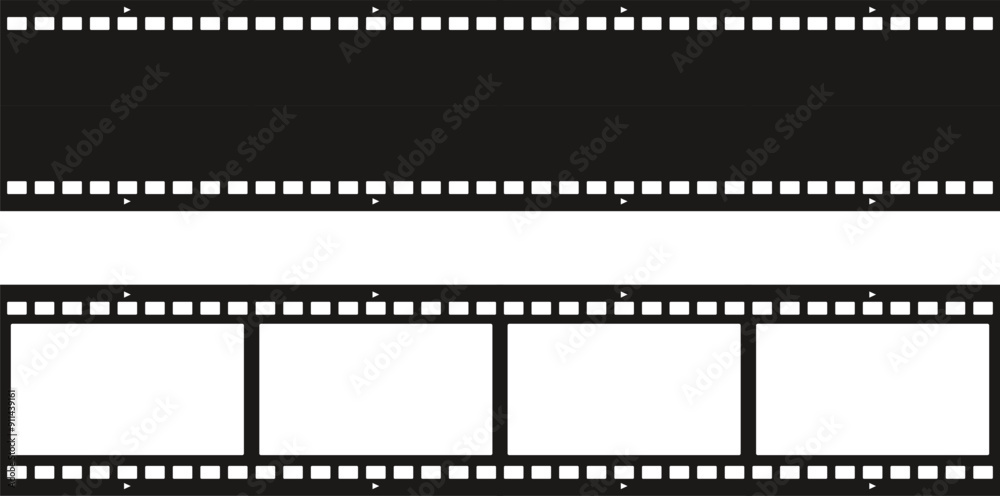 Grunge film strips. Old retro cinema movie strip. Video recording. Vector illustration. Grunge film strips. Old retro cinema movie strip. Video recording. Vector illustration.