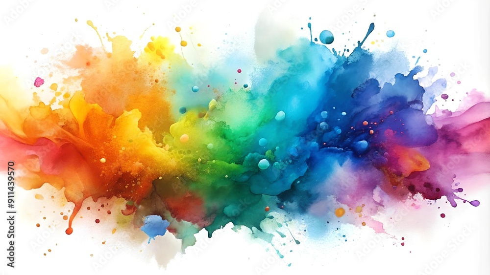 Abstract Watercolor Splash of Serenity  generative AI