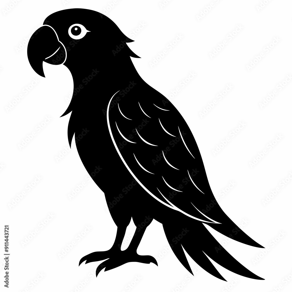 Obraz premium Parrot Black silhouette