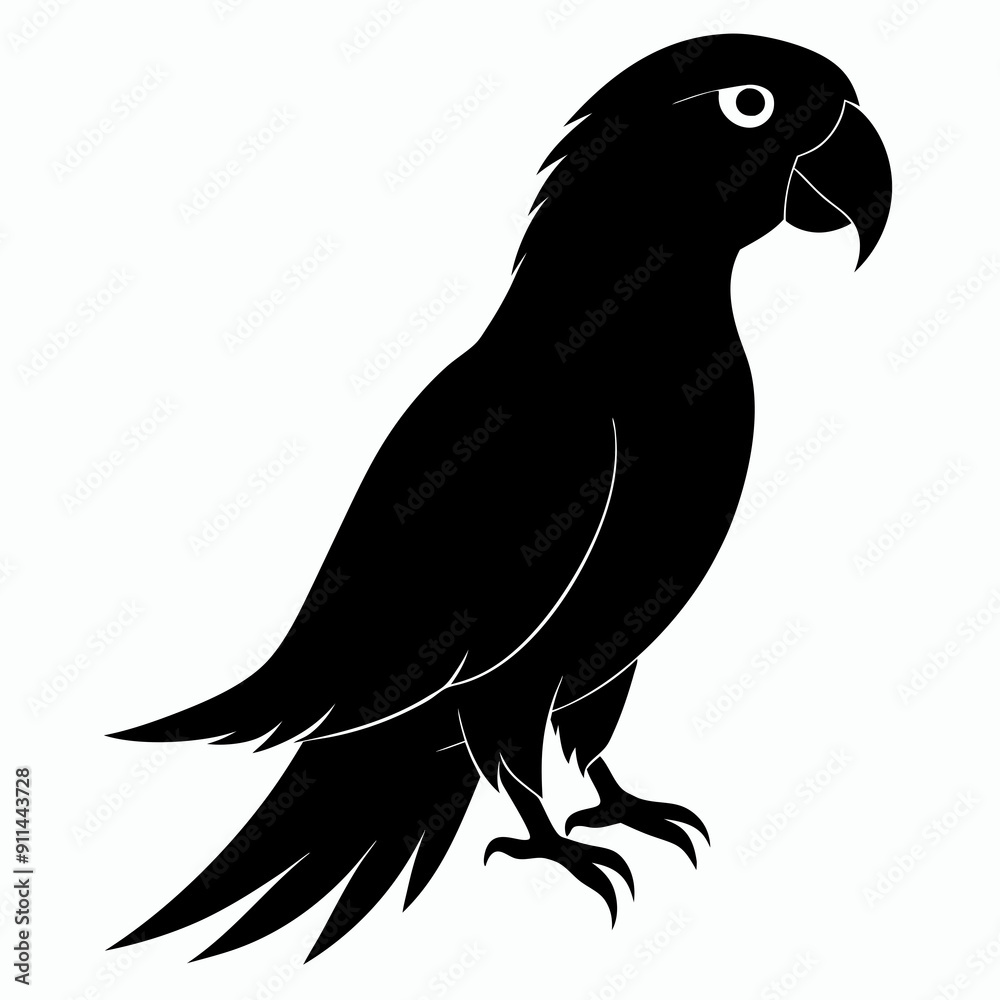 Fototapeta premium Parrot Black silhouette
