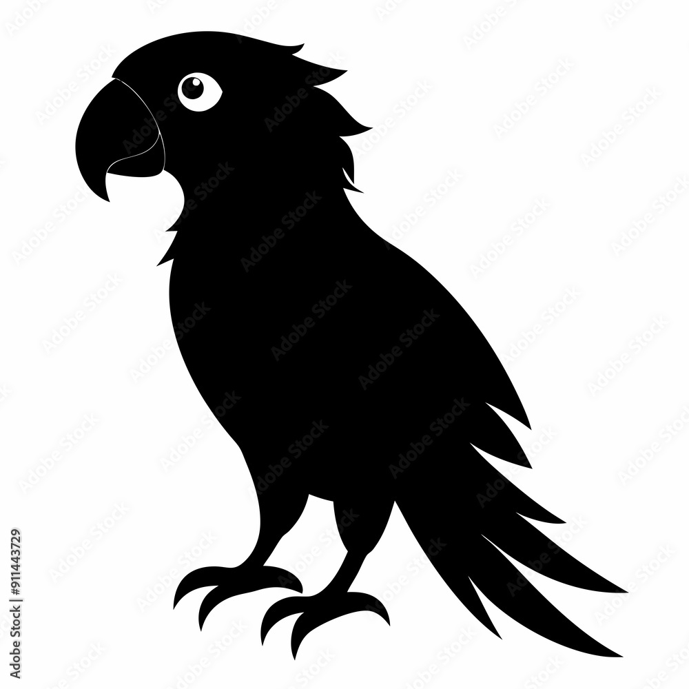 Obraz premium Parrot Black silhouette