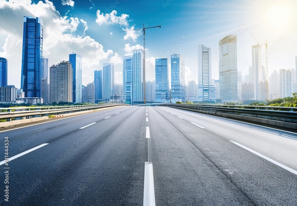 Fototapeta premium Urban Cityscape Background With Modern Skyline in Metropolitan Environment