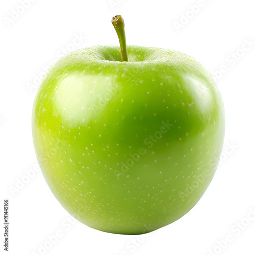 Fresh green apple on transparent background. photo