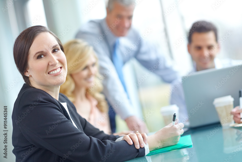 Business, woman and smile at boardroom on portrait with confidence for company growth as accountant. Female person, happy and proud as entrepreneur in meeting for strategy, planning and project Business, woman and smile at boardroom on portrait with confidence for company growth as accountant. Female person, happy and proud as entrepreneur in meeting for strategy, planning and project