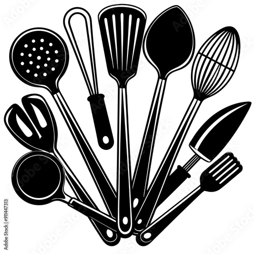 set of kitchen utensils