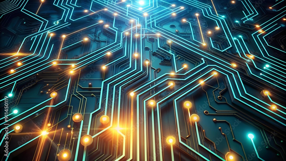 Data Streams Flowing Through a Circuit Board Generative AI Data Streams Flowing Through a Circuit Board Generative AI