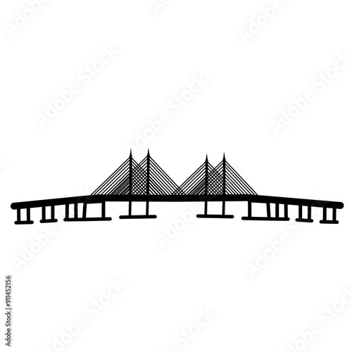 Penang bridge silhouette 