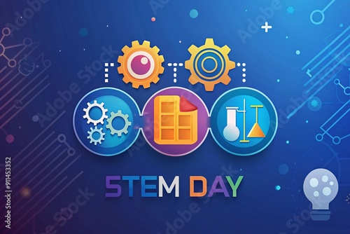 STEM Day Concept with Icons.
