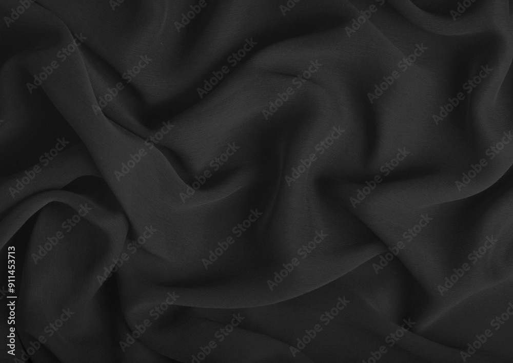 Fototapeta premium Indigo color cloth texture photo background. Natural textile material pattern cover. Black and white monochrome grayscale photo