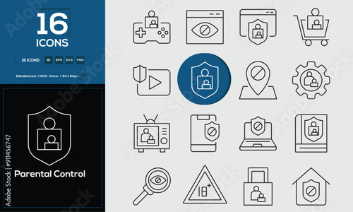 Parental Control Set of high-quality icons that are suitable for Parental Control. And change your next projects with minimalist icon design, perfect for websites, mobile apps, books, social media