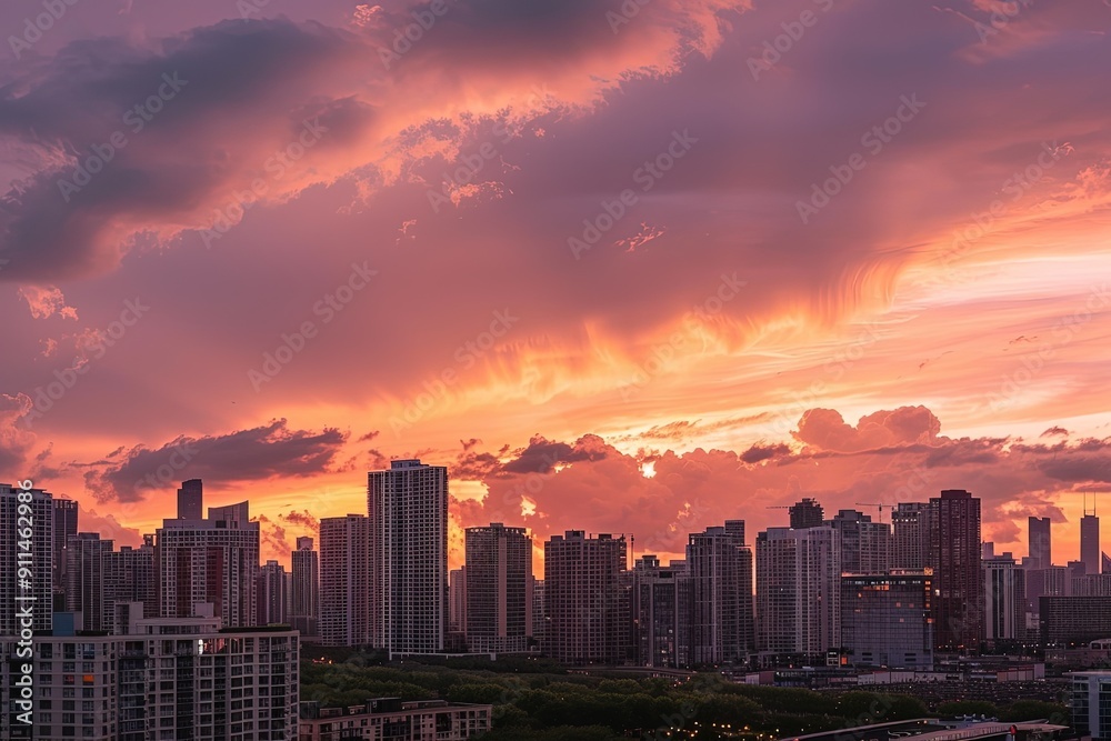 Urban Cityscape Background With Modern Skyline in Metropolitan Environment