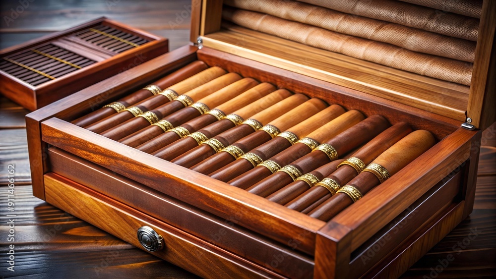 A Symphony of Cedar and Tobacco: A Luxurious Cigar Box Unveiled generative AI A Symphony of Cedar and Tobacco: A Luxurious Cigar Box Unveiled generative AI