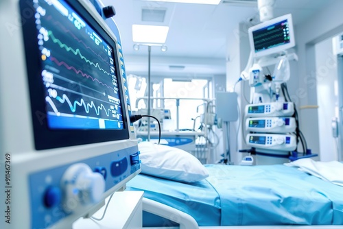 Describe the technology used in modern hospitals to monitor patient health photo