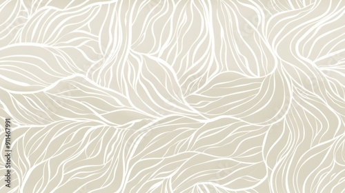 Elegant cream-colored seamless pattern with intricate swirls, ideal for sophisticated and luxurious designs.