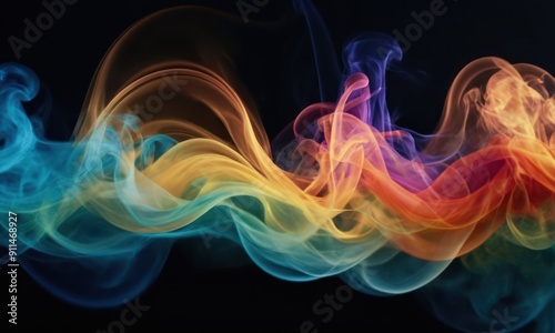 Abstract smoke color waves background. Generative AI