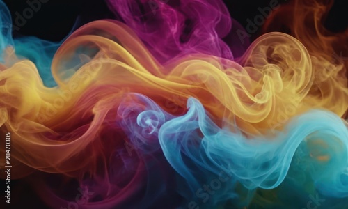 Abstract smoke color waves background. Generative AI