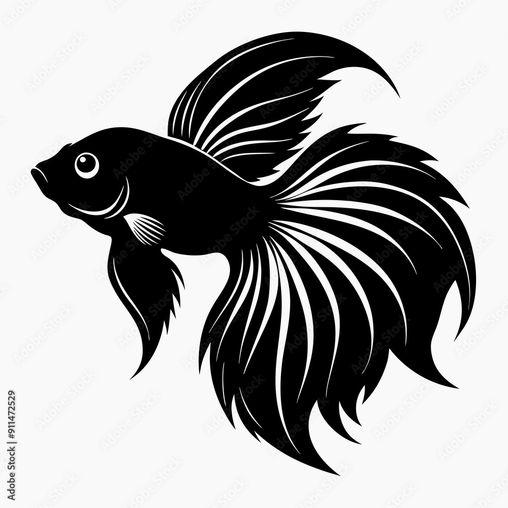 Betta Black silhouette Betta Black silhouette