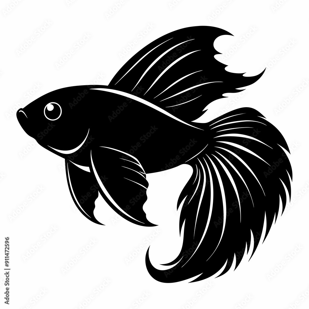 Betta Black silhouette Betta Black silhouette