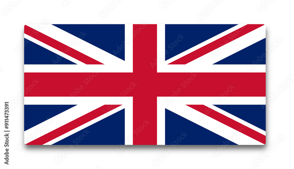 Naklejka premium united kingdom, uk, england flag isolated, shadow