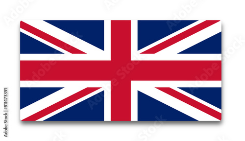 united kingdom, uk, england flag isolated, shadow photo