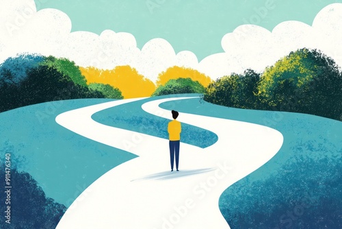Person Faces a Choice From Two Path