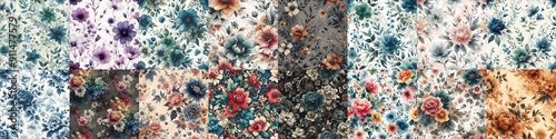 Wallpaper Mural beautiful flowers in ink draw style. AI generated illustration Torontodigital.ca