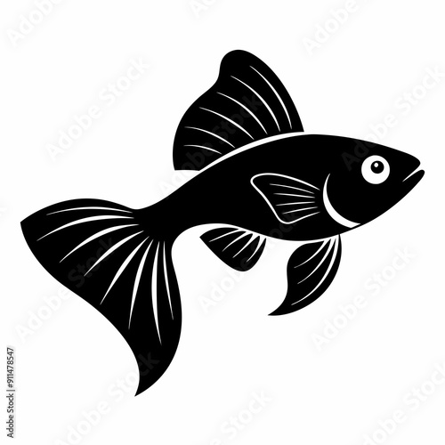 Guppy Black silhouette