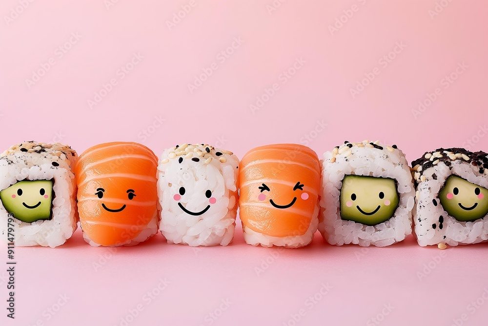 Delightful Array of Animated Sushi Characters
