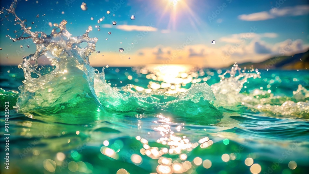 Emerald Splash: A Vibrant Burst of Ocean Energy Generative AI Emerald Splash: A Vibrant Burst of Ocean Energy Generative AI