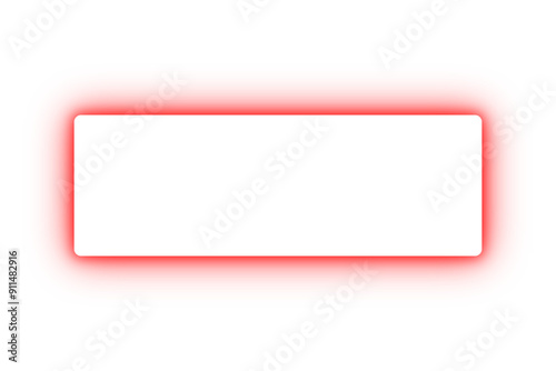 Red glowing neon sign bar banner on transparent background. Light glow copy space. Mockup template with neon lighting. futuristic laser line spectrum backdrop