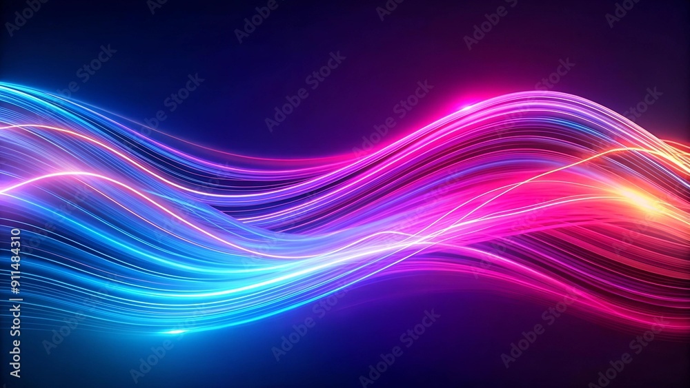 Naklejka premium Neon Symphony: A Dance of Light and Speed in the Digital Abyss generative AI