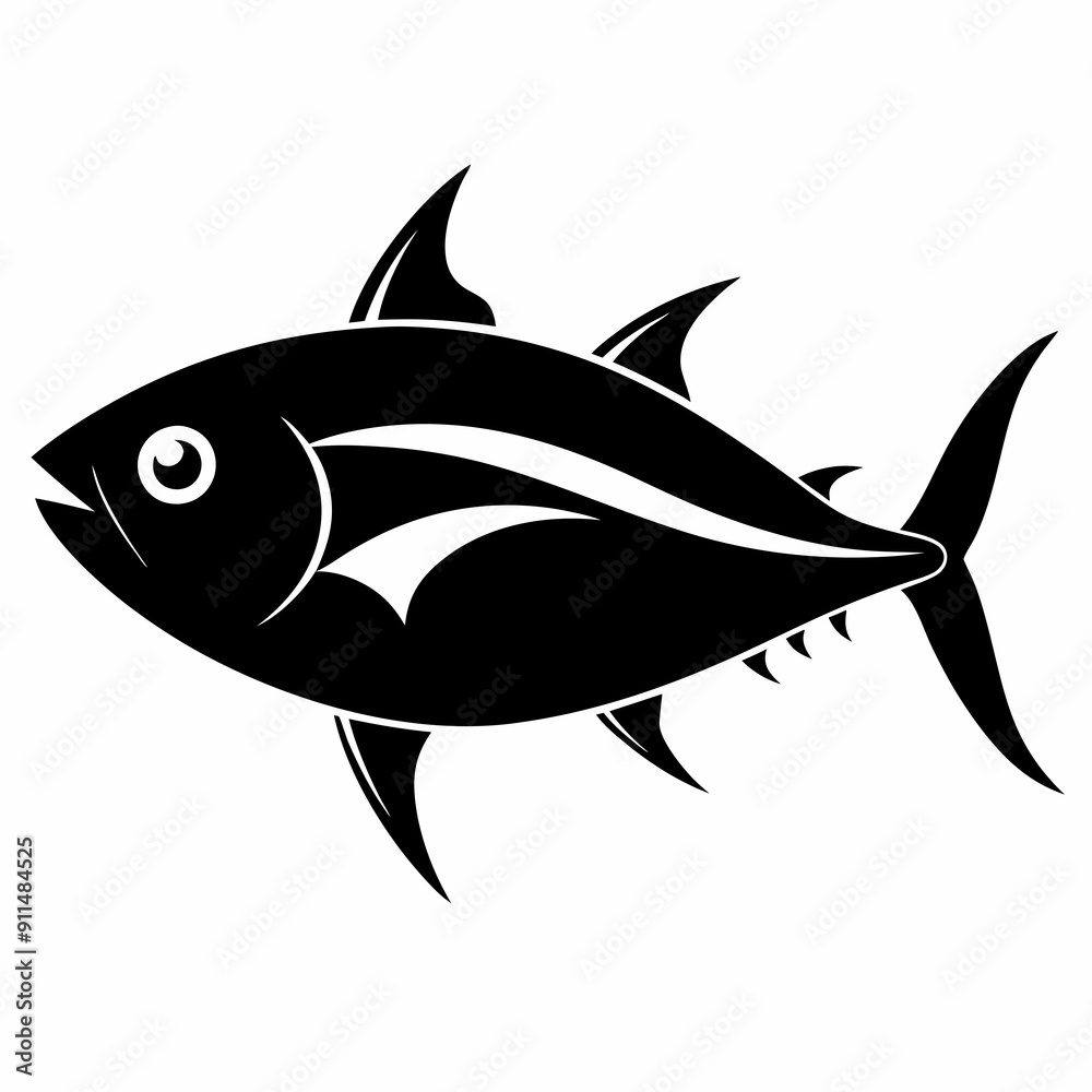 Obraz premium Tuna Black silhouette
