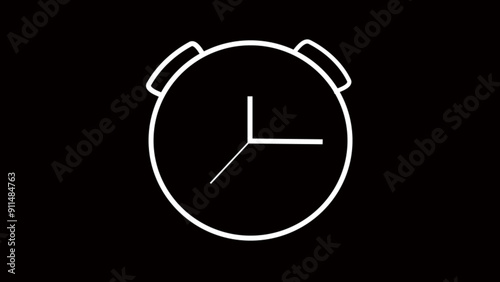 Alarm clock on black background.
