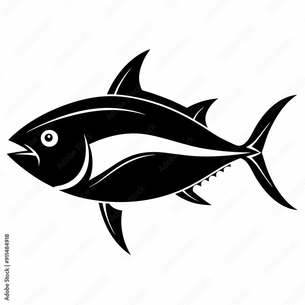 Fototapeta premium Tuna Black silhouette
