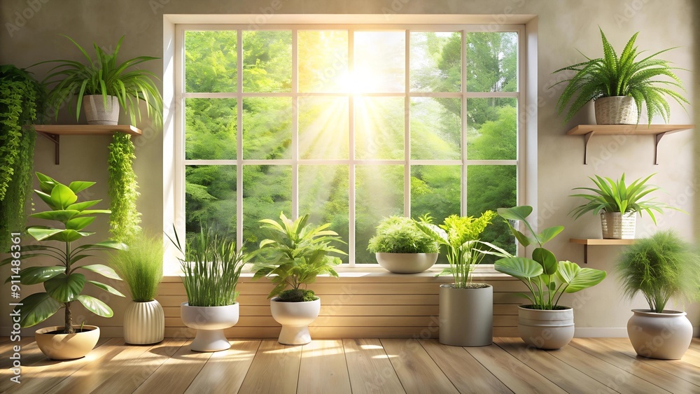 Sunlit Serenity: A Minimalist Green Haven AI Generated Sunlit Serenity: A Minimalist Green Haven AI Generated